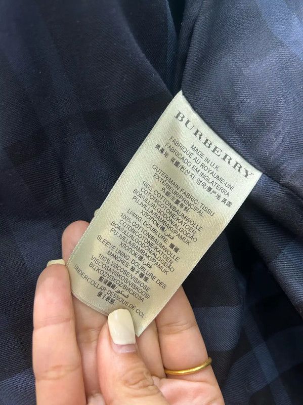 Burberry Burberry Blue Cotton Long Trench Coat for Men Size US L / EU 52-54 / 3 - 8 Thumbnail