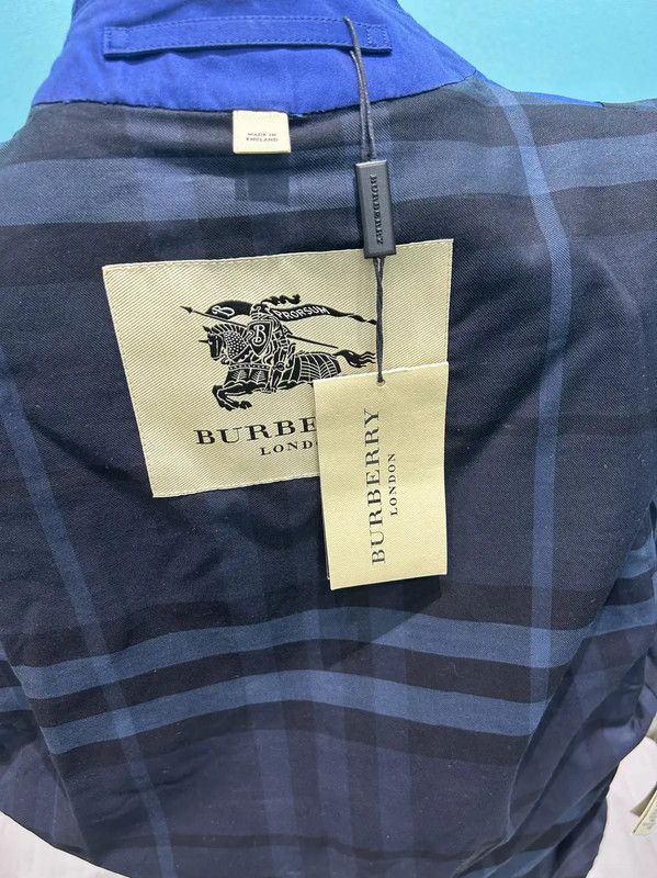 Burberry Burberry Blue Cotton Long Trench Coat for Men Size US L / EU 52-54 / 3 - 7 Thumbnail