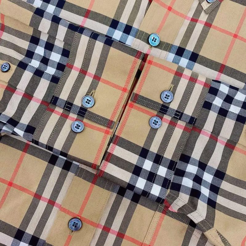 Burberry Burberry Camel Check Long Sleeve Shirt Size US XL / EU 56 / 4 - 4 Thumbnail