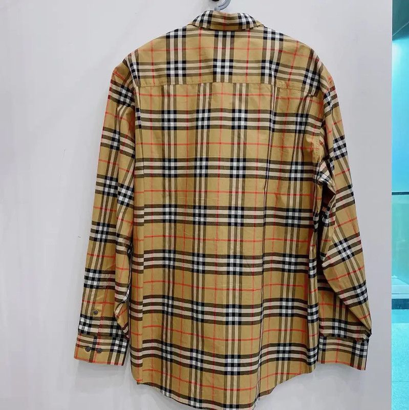 Burberry Burberry Camel Check Long Sleeve Shirt Size US XL / EU 56 / 4 - 2 Thumbnail