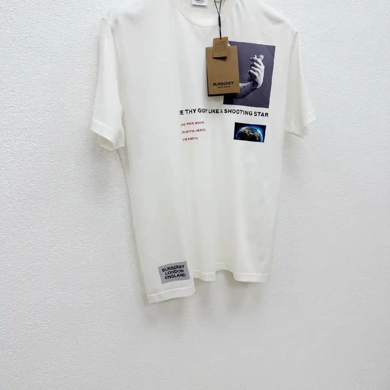 Burberry Burberry White Short Sleeve Cotton T-Shirt Size US S / EU 44-46 / 1 - 2 Thumbnail