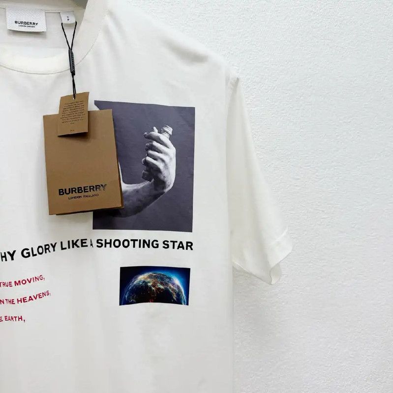 Burberry Burberry White Cotton Short Sleeve T-Shirt Size US L / EU 52-54 / 3 - 3 Thumbnail