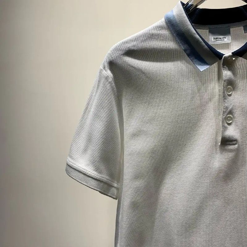 Burberry Burberry White Cotton Men's Polo Shirt Size US L / EU 52-54 / 3 - 2 Thumbnail