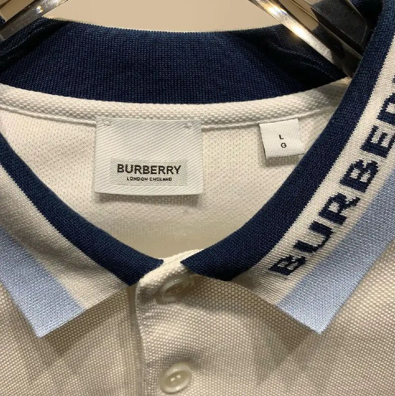 Burberry Burberry White Cotton Men's Polo Shirt Size US L / EU 52-54 / 3 - 5 Thumbnail