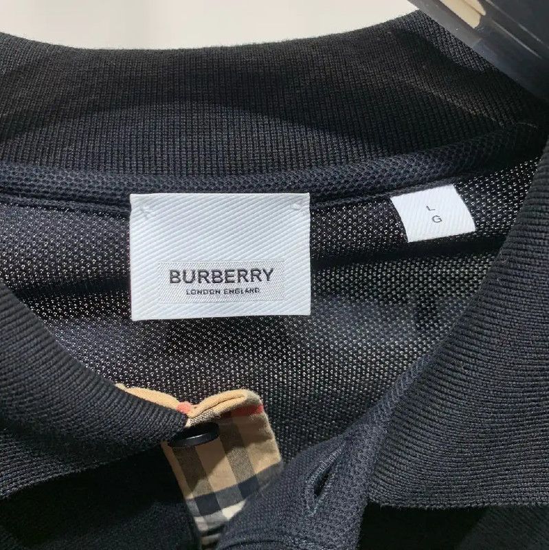 Burberry Burberry Men's Black Cotton Polo Shirt Size US L / EU 52-54 / 3 - 2 Thumbnail