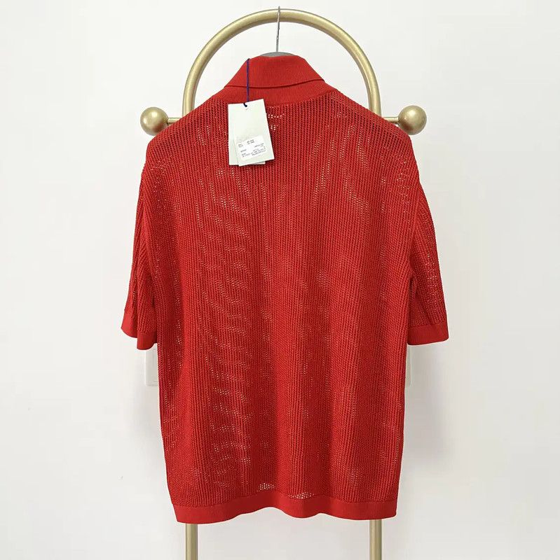Burberry Burberry Red Cotton Blend Short Sleeve Polo Size US M / EU 48-50 / 2 - 7 Thumbnail