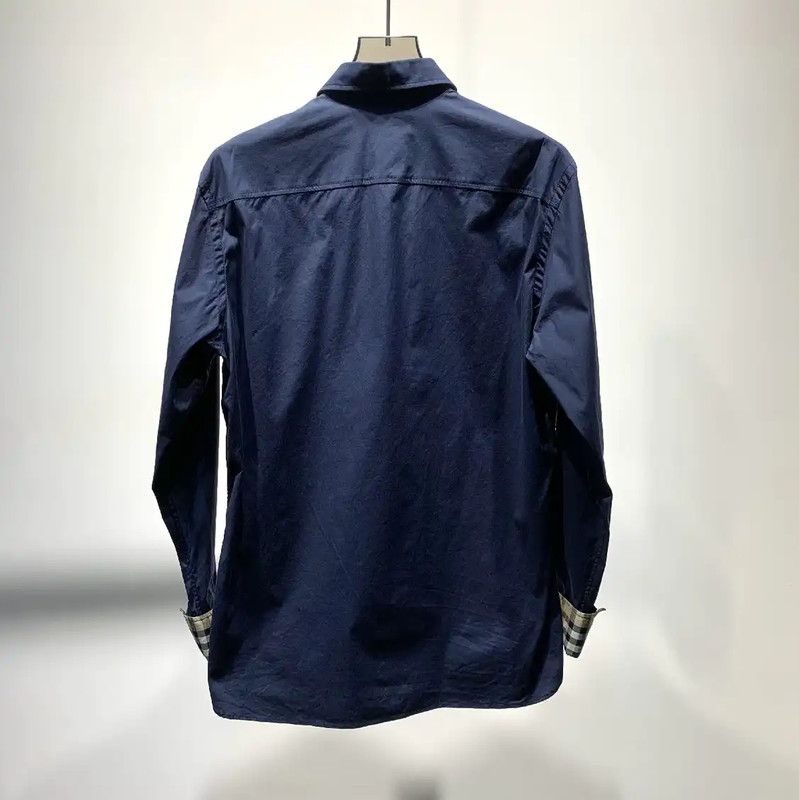 Burberry Burberry Navy Cotton Long Sleeve Shirt Size US M / EU 48-50 / 2 - 2 Thumbnail