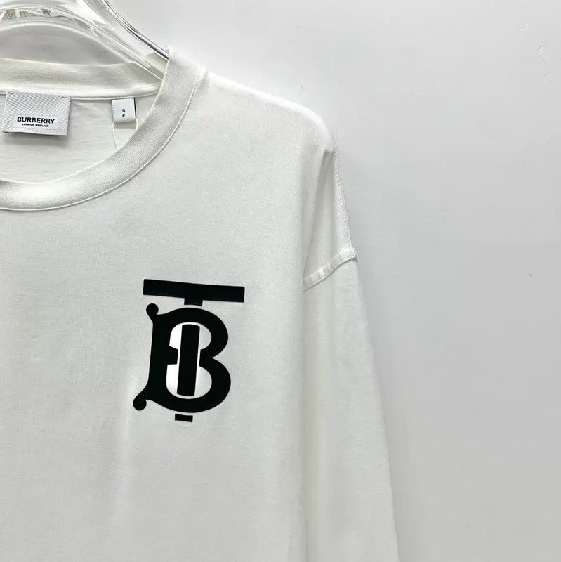 Burberry Burberry White Cotton Long Sleeve T-Shirt Size US S / EU 44-46 / 1 - 3 Thumbnail