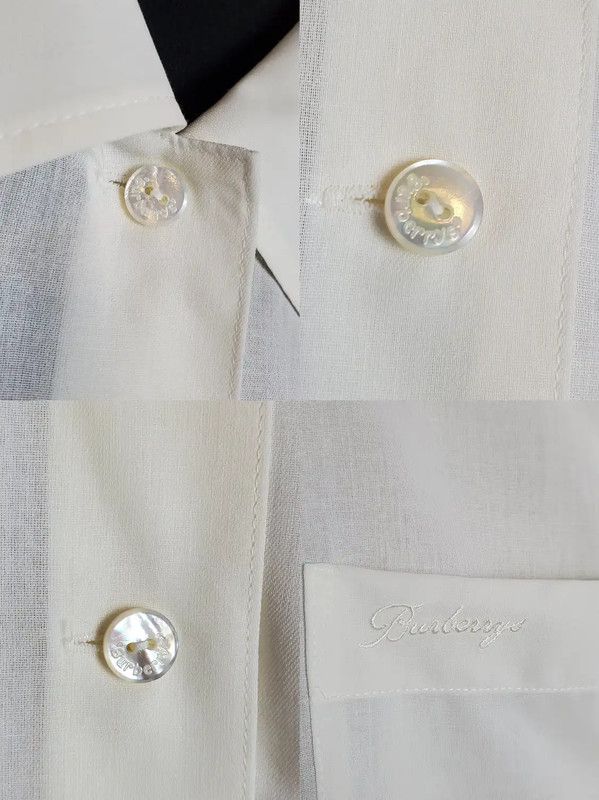 Burberry Burberry Short Sleeve White Embroidered Shirt Size US M / EU 48-50 / 2 - 10 Thumbnail