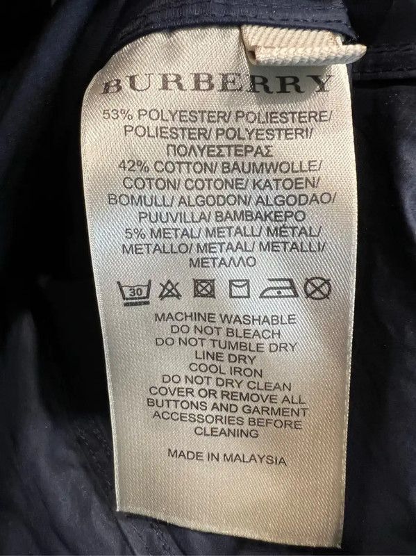 Burberry Burberry Men's XL Navy Cotton Trench Coat Size US XL / EU 56 / 4 - 6 Thumbnail
