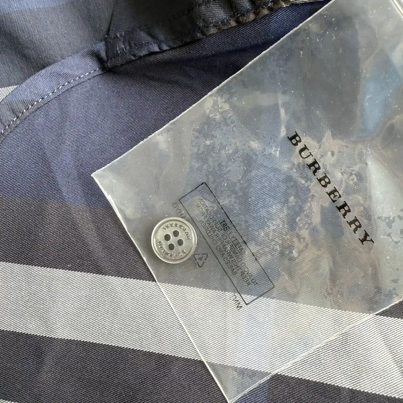 Burberry Burberry Summer Dark Blue Cotton Short Sleeve Shirt Size US S / EU 44-46 / 1 - 7 Thumbnail
