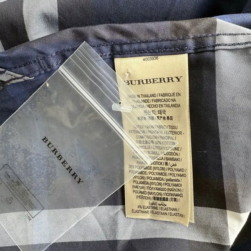 Burberry Burberry Summer Dark Blue Cotton Short Sleeve Shirt Size US S / EU 44-46 / 1 - 6 Thumbnail