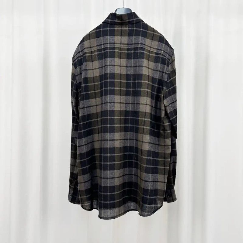 Burberry Burberry Gray Wool Long Sleeve Logo Shirt Size US M / EU 48-50 / 2 - 2 Thumbnail