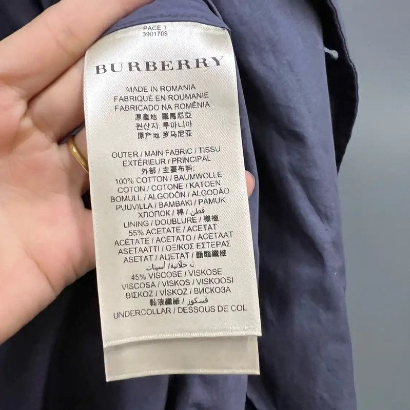 Burberry Burberry Men's Mid-Length Navy Cotton Trench Coat Size US M / EU 48-50 / 2 - 3 Thumbnail
