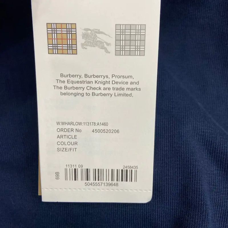 Burberry Burberry Men's Navy Long Sleeve Cotton Sweatshirt Size US XS / EU 42 / 0 - 5 Thumbnail