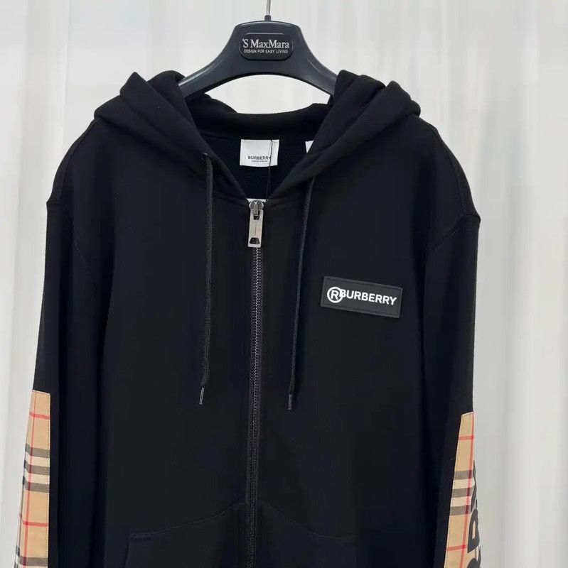Burberry Burberry Black Logo Check Hooded Sweatshirt Size US S / EU 44-46 / 1 - 3 Thumbnail