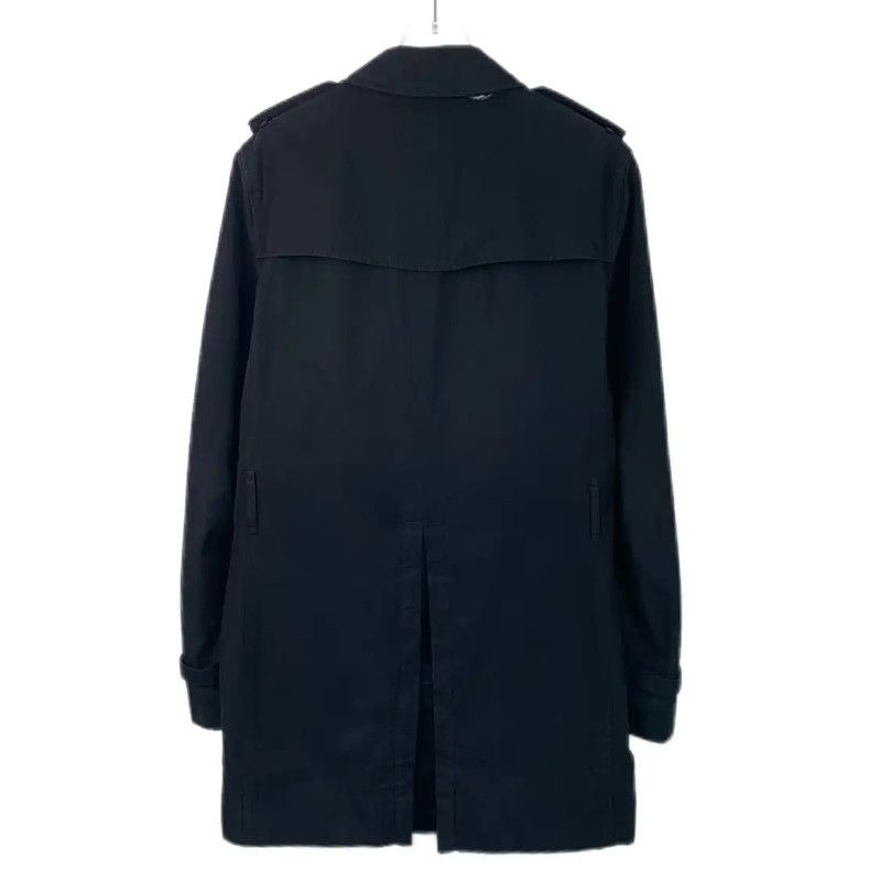 Burberry Burberry Black Cotton Men's Trench Coat Size US M / EU 48-50 / 2 - 2 Thumbnail