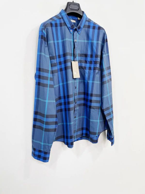 Burberry Burberry Blue Cotton Men's Shirt XXL Size US XXL / EU 58 / 5 - 3 Thumbnail