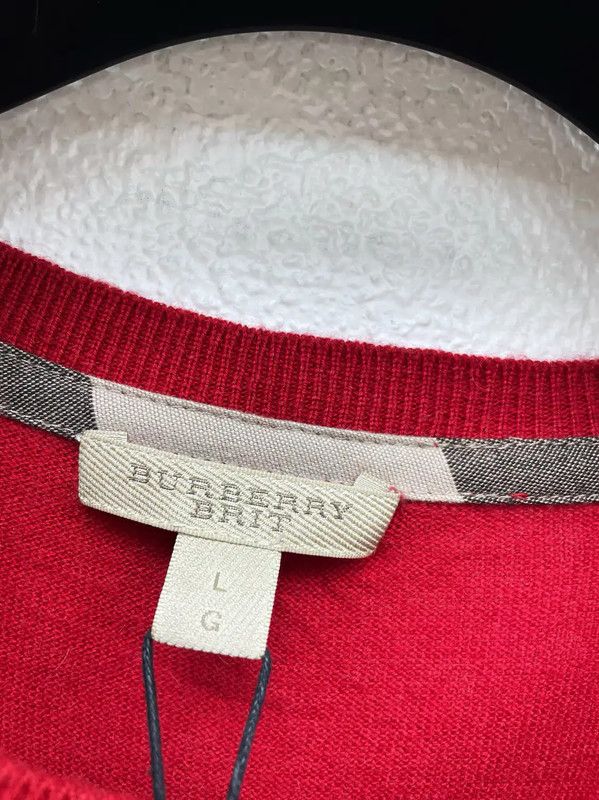 Burberry Burberry Red Cashmere Long Sleeve Sweater Size US XL / EU 56 / 4 - 4 Thumbnail