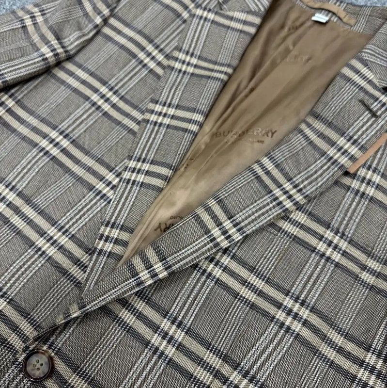 Burberry Burberry Men's Beige Plaid Blazer Size US L / EU 52-54 / 3 - 3 Thumbnail