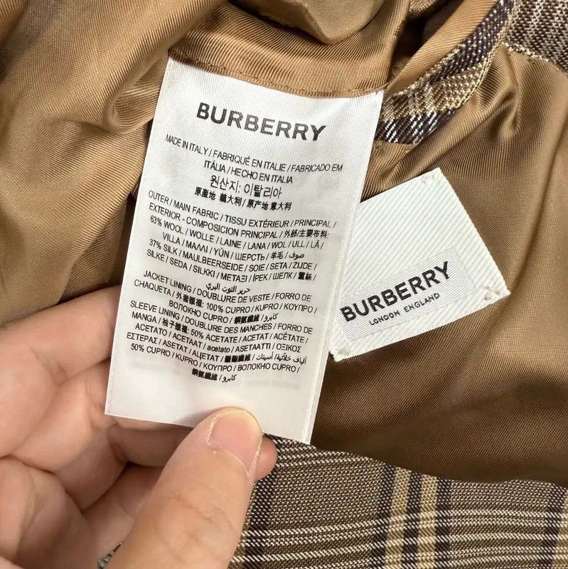 Burberry Burberry Men's Beige Plaid Blazer Size US L / EU 52-54 / 3 - 4 Thumbnail
