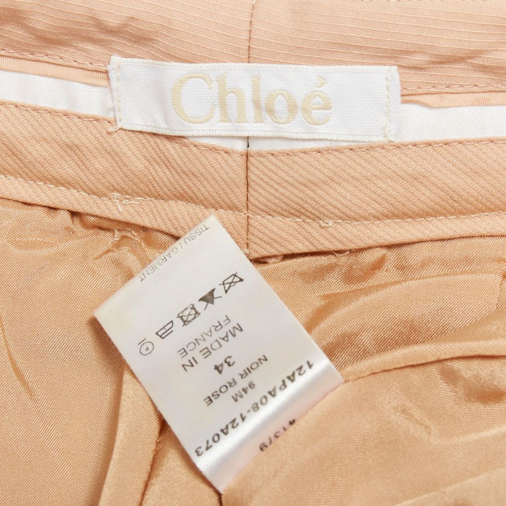 Chloe CHLOE Noir Rose black nude wool mohair plaid checked pants FR34 XS Size 26" / US 2 / IT 38 - 10 Thumbnail