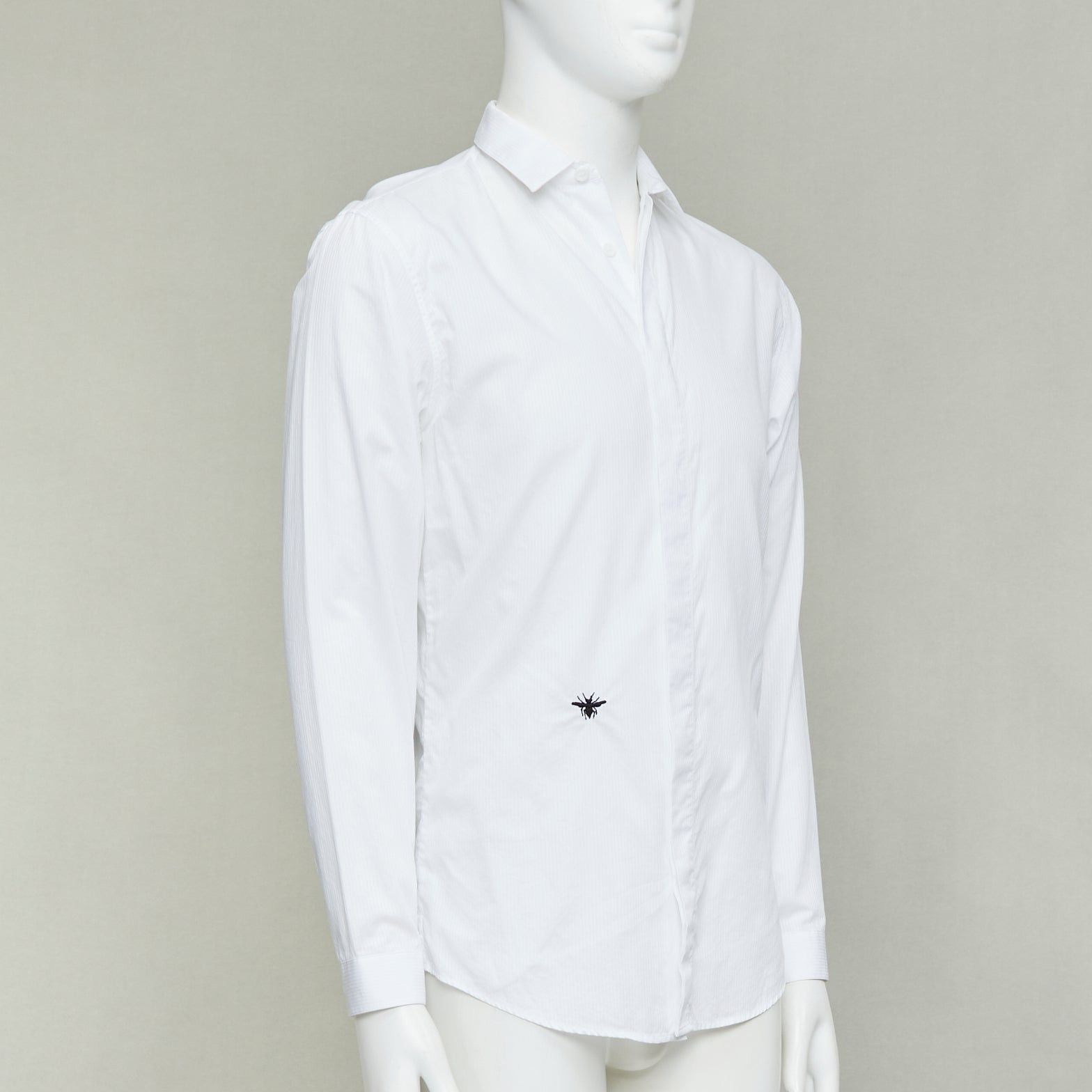 Dior DIOR HOMME Hedi Slimane white cotton black bee embroidery shirt EU39 M Size US M / EU 48-50 / 2 - 3 Thumbnail