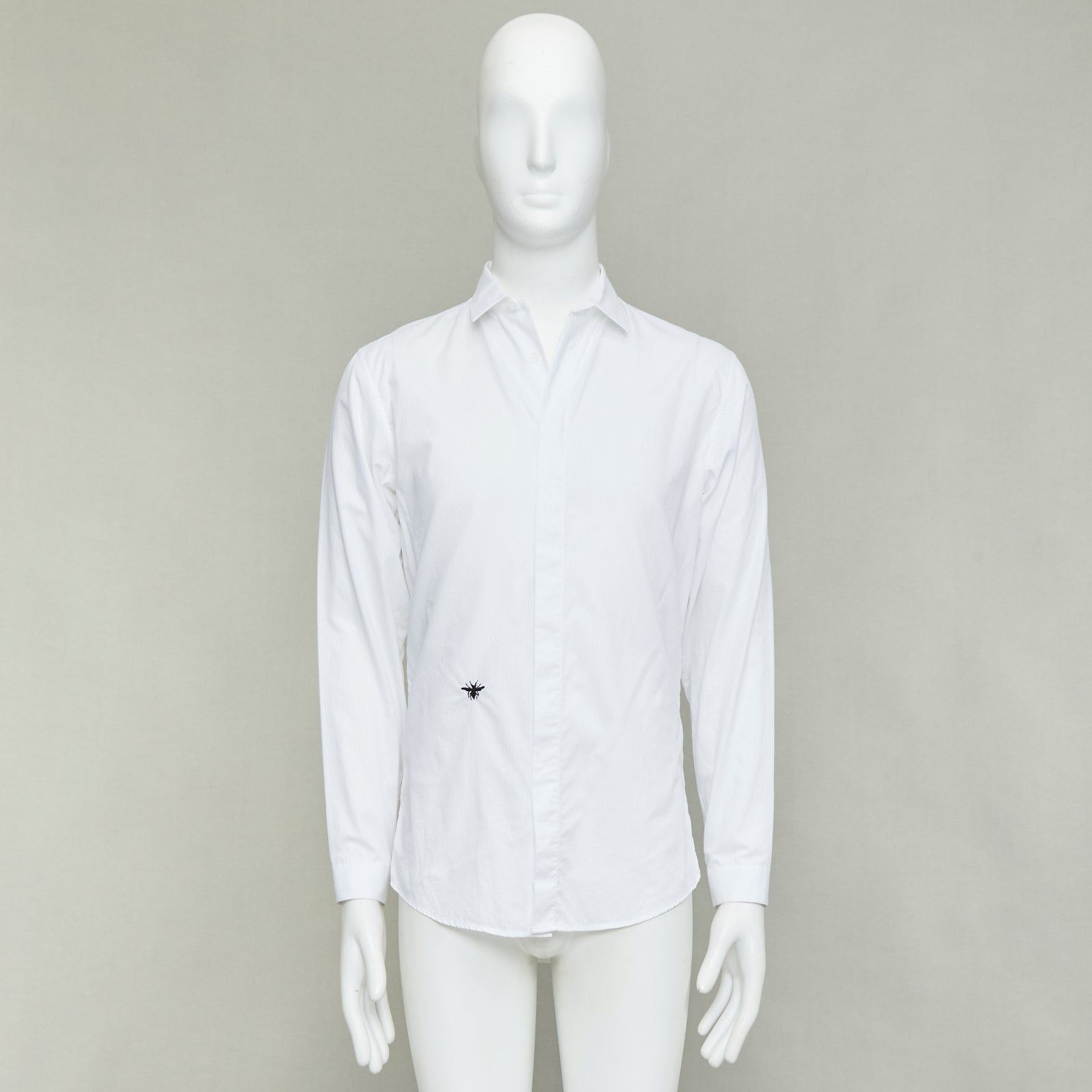 Dior DIOR HOMME Hedi Slimane white cotton black bee embroidery shirt EU39 M Size US M / EU 48-50 / 2 - 9 Thumbnail
