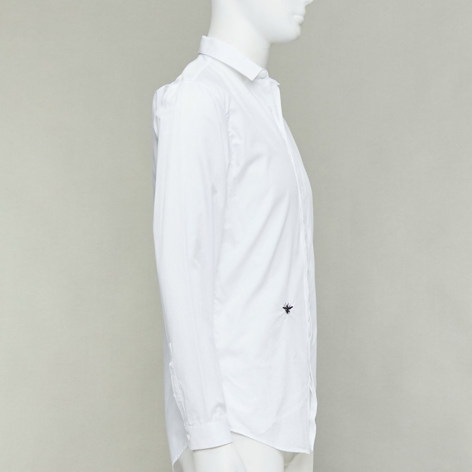 Dior DIOR HOMME Hedi Slimane white cotton black bee embroidery shirt EU39 M Size US M / EU 48-50 / 2 - 4 Thumbnail