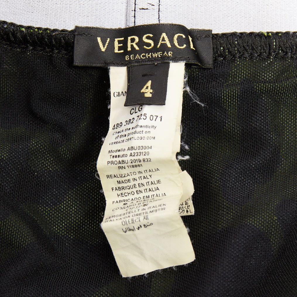 Versace VERSACE neon green black leopard print black logo waistband swim trunks Sz4 Size US 34 / EU 50 - 8 Thumbnail