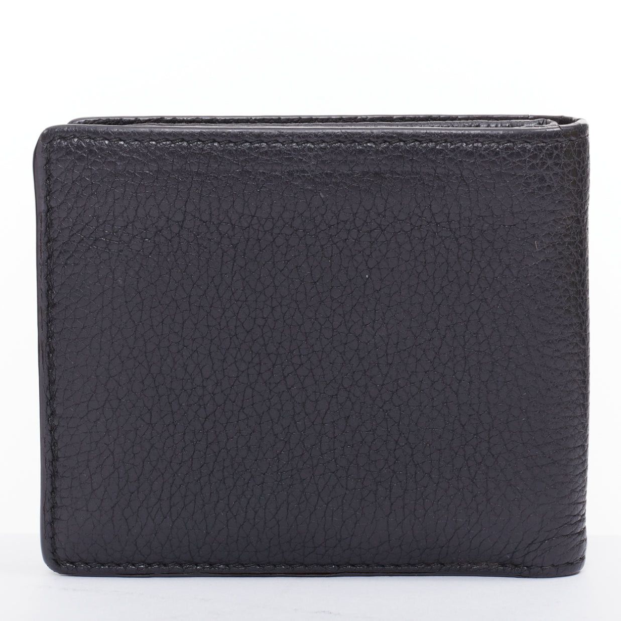 Gucci GUCCI black grained leather vintage logo bifold wallet Size ONE SIZE - 2 Thumbnail