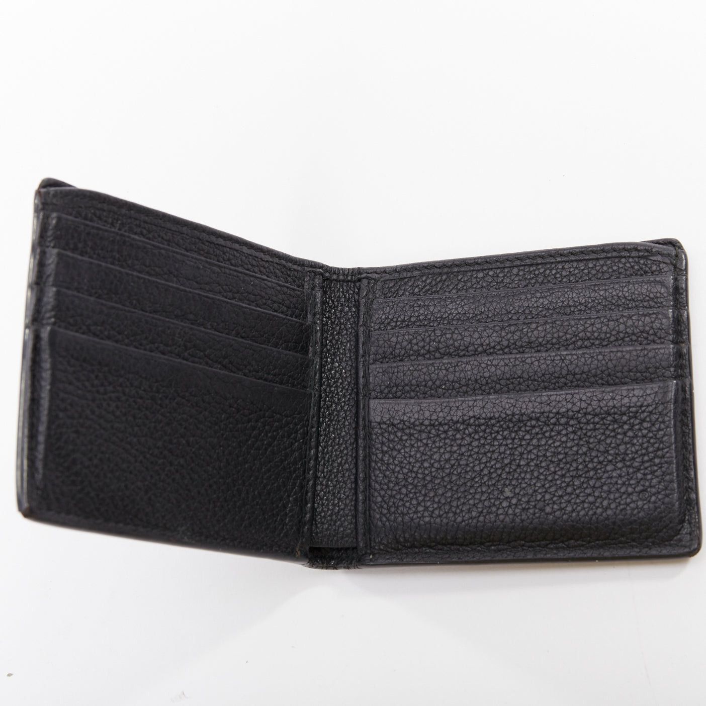 Gucci GUCCI black grained leather vintage logo bifold wallet Size ONE SIZE - 8 Thumbnail