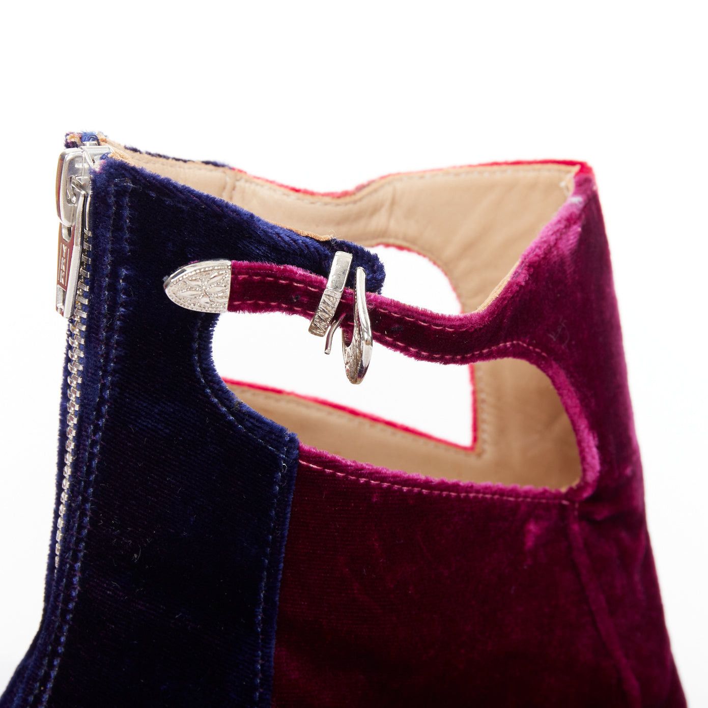 TOGA VIRILIS TOGA ARCHIVES Pulla tricolor velvet square toe ankle booties EU39 Size US 9 / IT 39 - 8 Thumbnail