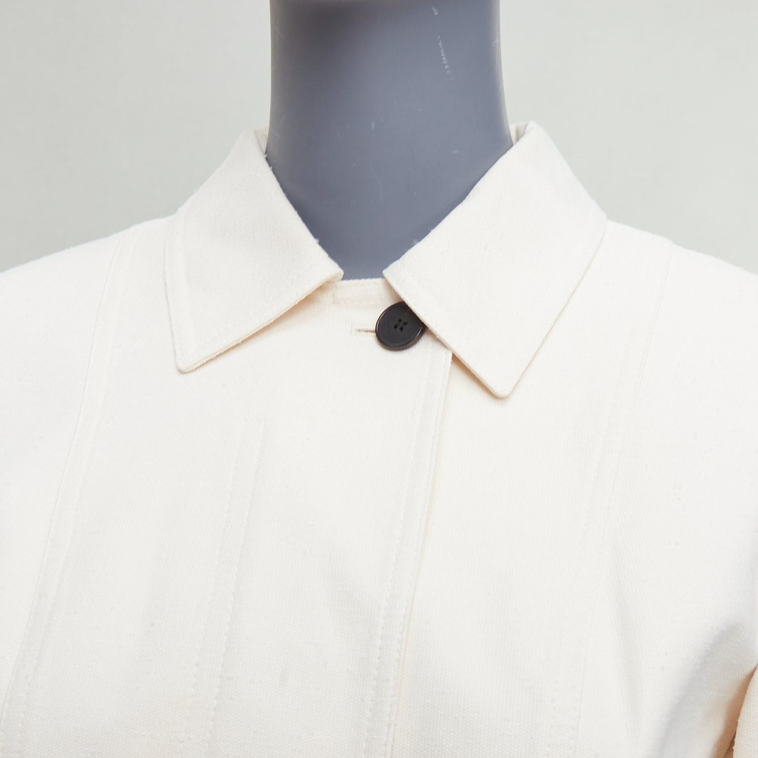 Dior CHRISTIAN DIOR Bar Jacket cream cotton blend canvas contour jacket FR36 S Size S / US 4 / IT 40 - 8 Thumbnail