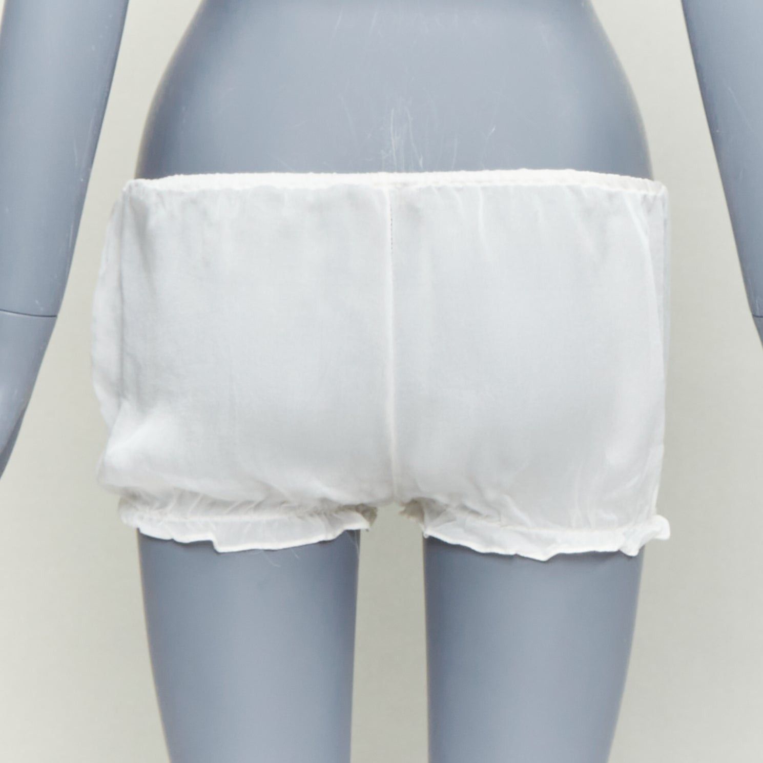 KIKI DE MONTPARNASSE KIKI DE MONTPARNASSE 100% silk cream babydoll bow front tiered bloomer nightwear set M Size M / US 6-8 / IT 42-44 - 9 Thumbnail