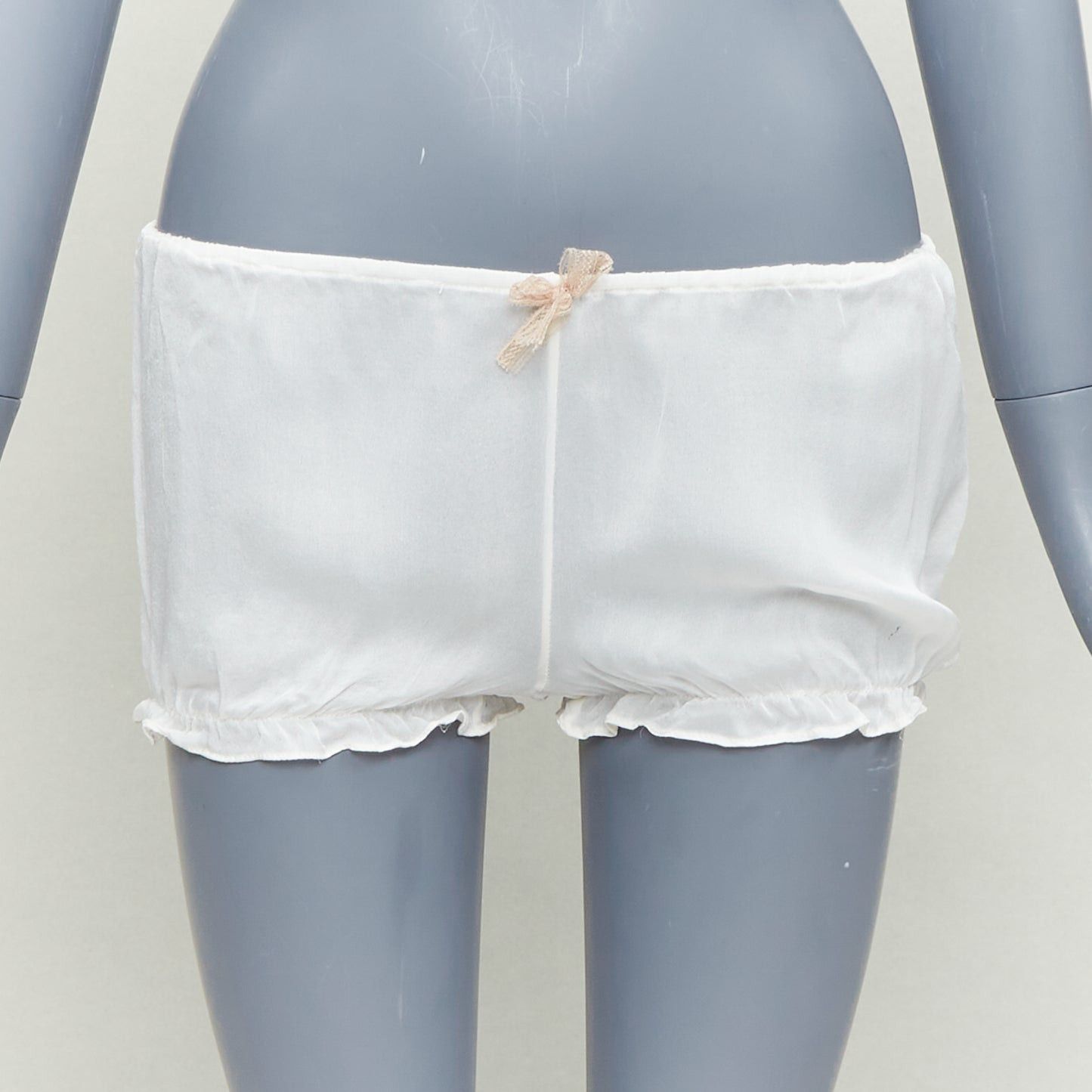 KIKI DE MONTPARNASSE KIKI DE MONTPARNASSE 100% silk cream babydoll bow front tiered bloomer nightwear set M Size M / US 6-8 / IT 42-44 - 8 Thumbnail