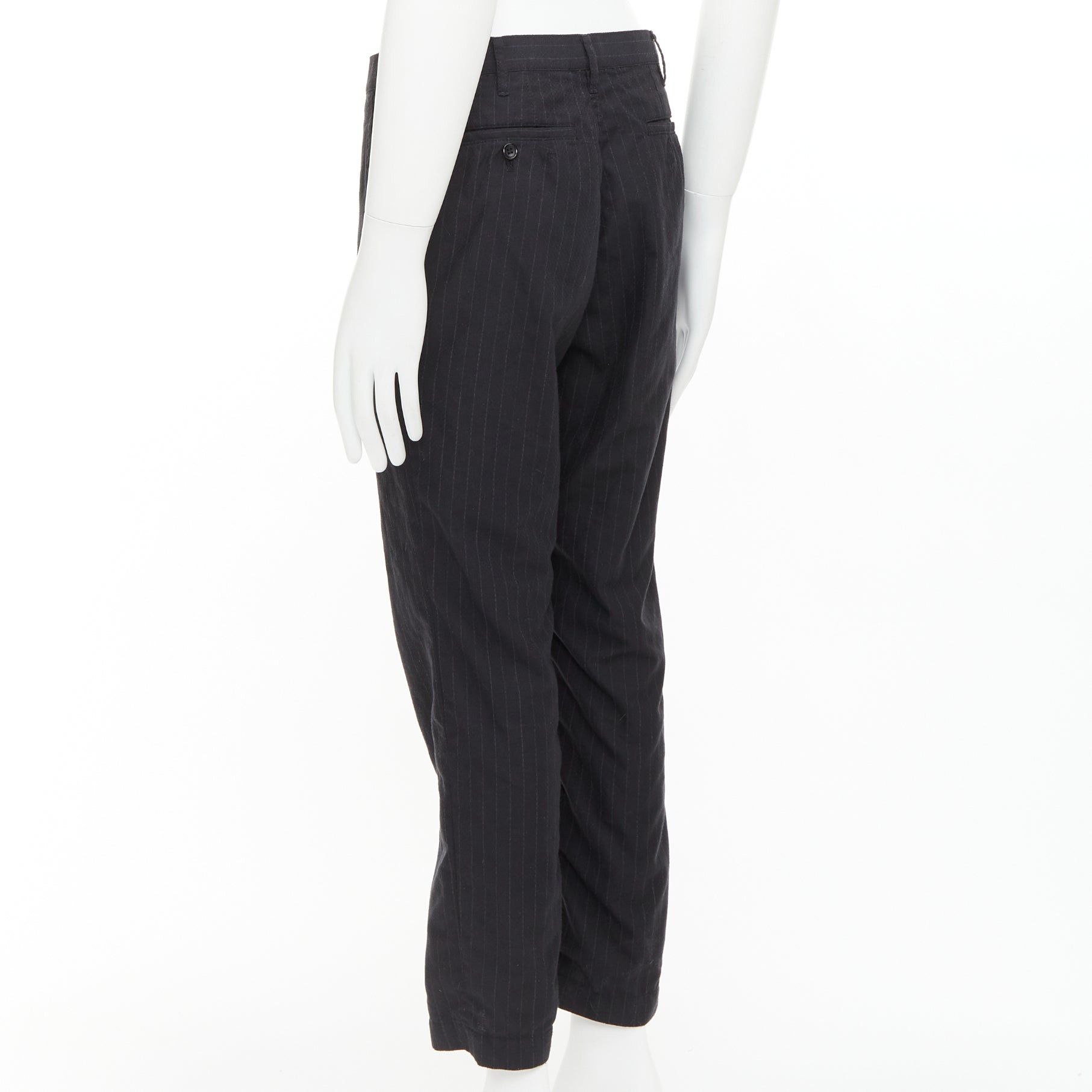 Comme des Garcons COMME DES GARCONS Homme Deux black wooly pinstripe cropped pants S Size US 28 / EU 44 - 6 Thumbnail