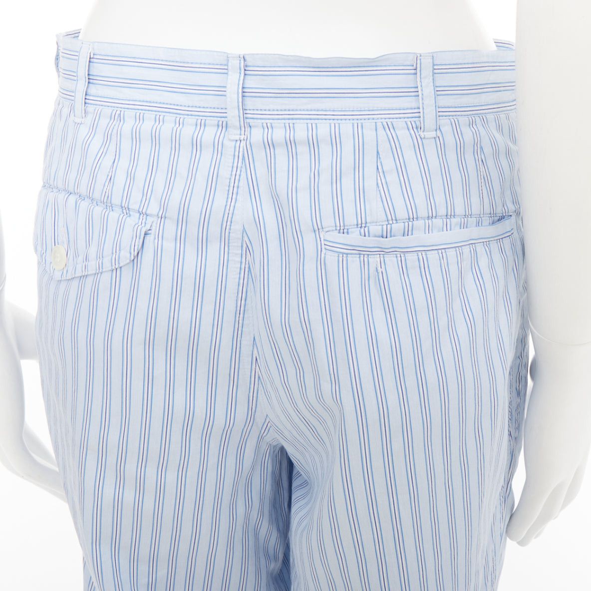Comme des Garcons COMME DES GARCONS Shirt blue striped cotton poplin mid waist pajama style pants S Size US 28 / EU 44 - 7 Thumbnail
