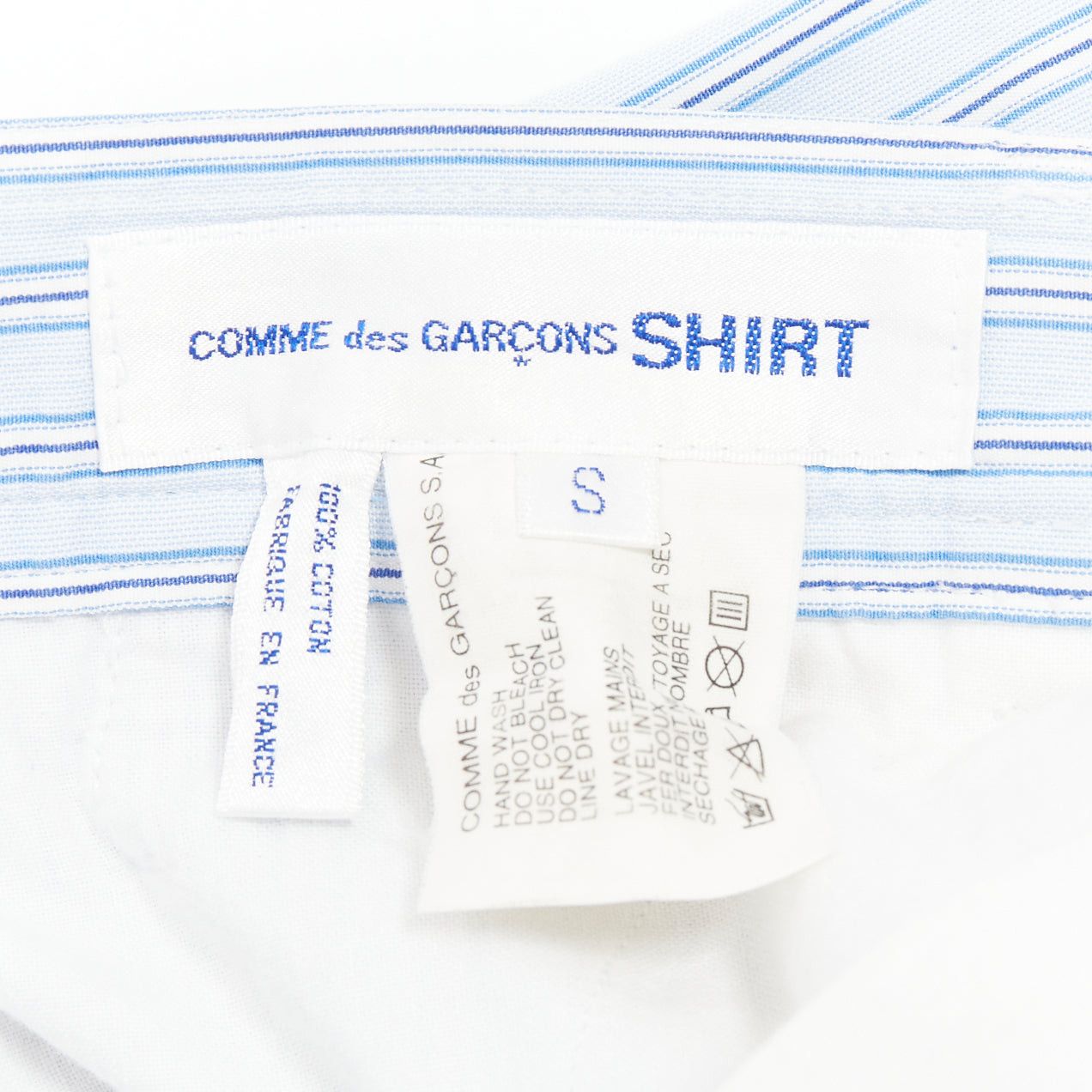 Comme des Garcons COMME DES GARCONS Shirt blue striped cotton poplin mid waist pajama style pants S Size US 28 / EU 44 - 8 Thumbnail