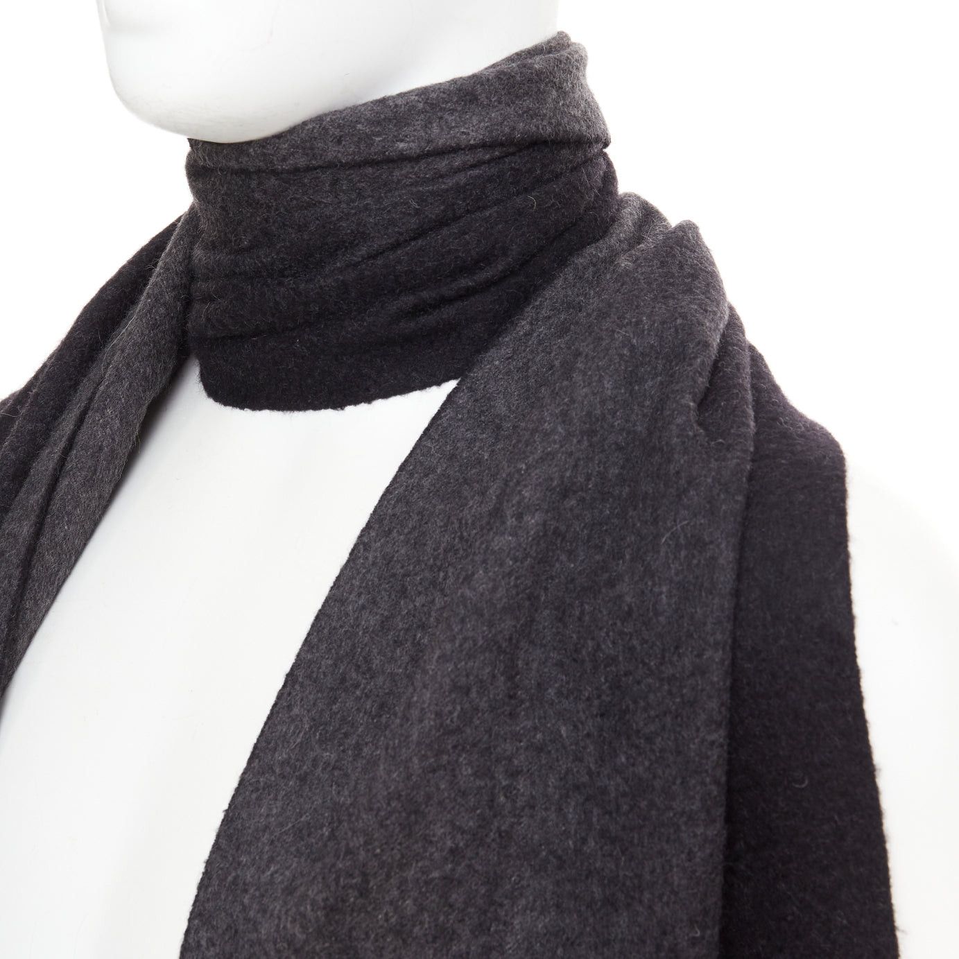 Prada PRADA 2011 grey black 100% cashmere ombre fringe long scarf Size ONE SIZE - 7 Thumbnail