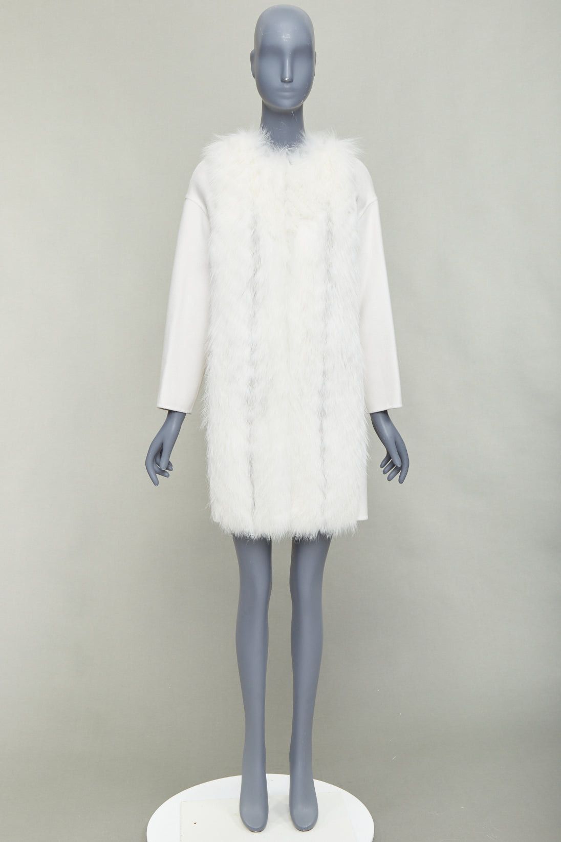 Fendi FENDI cream fox fur double faced cashmere long coat IT36 XXS Size XS / US 0-2 / IT 36-38 - 10 Thumbnail
