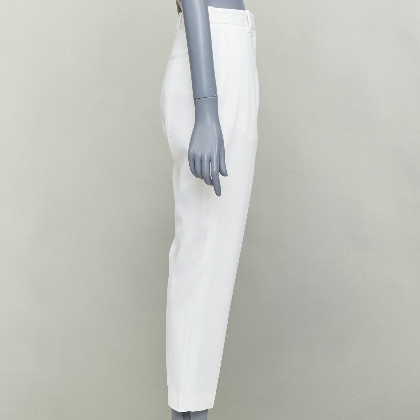 Alexander McQueen ALEXANDER MCQUEEN 2020 cream virgin wool curved side seam pants IT38 XS Size 26" / US 2 / IT 38 - 4 Thumbnail