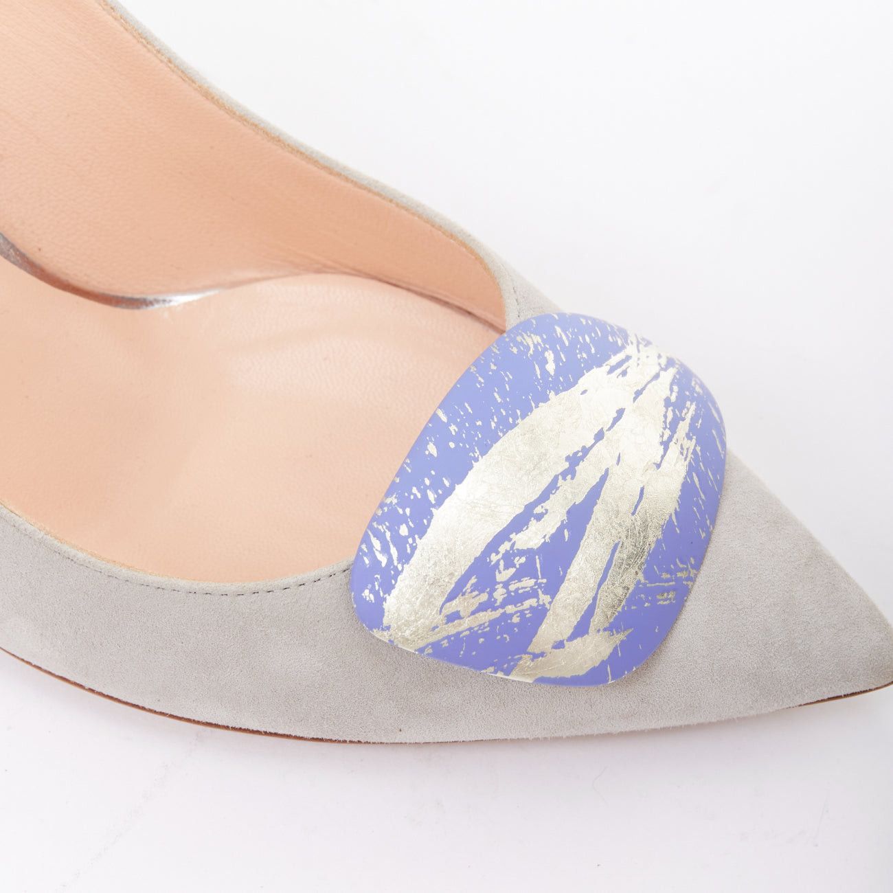 Rupert Sanderson RUPERT SANDERSON New Nada grey suede purple Arty buckle pumps EU38 Size US 8 / IT 38 - 2 Thumbnail