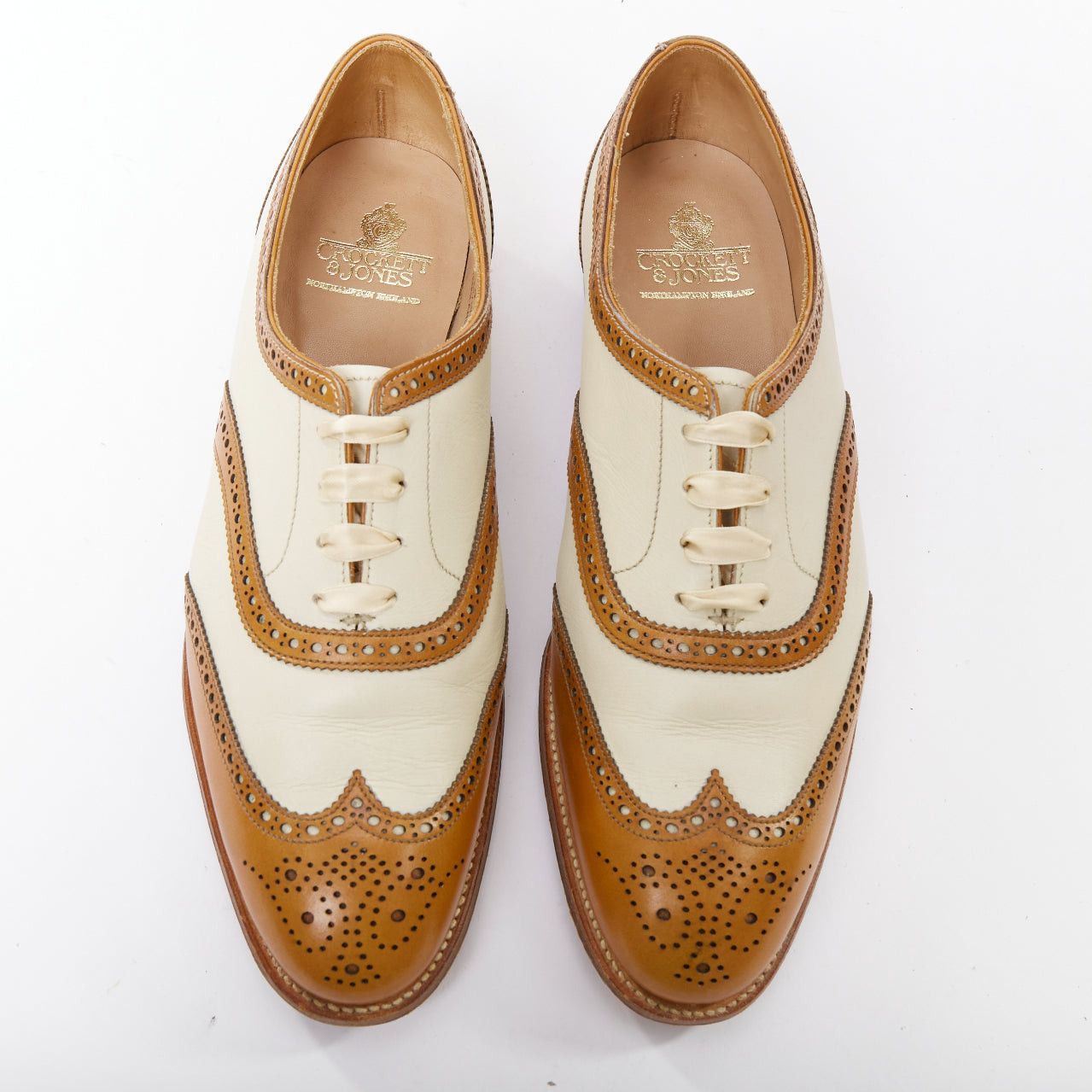 Crockett & Jones CROCKETT AND JONES Alice brown nude leather wingtip brogue oxford UK7 EU40 Size US 10 / IT 40 - 3 Thumbnail