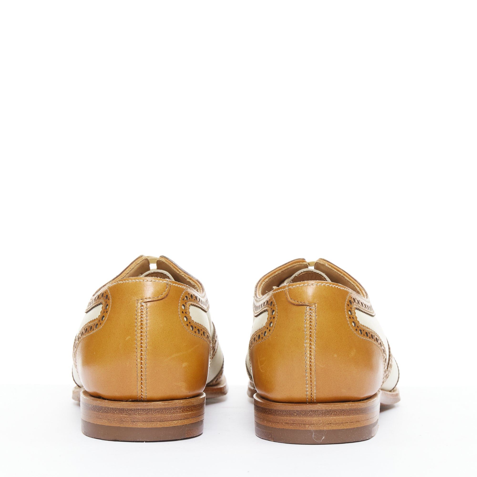 Crockett & Jones CROCKETT AND JONES Alice brown nude leather wingtip brogue oxford UK7 EU40 Size US 10 / IT 40 - 5 Thumbnail