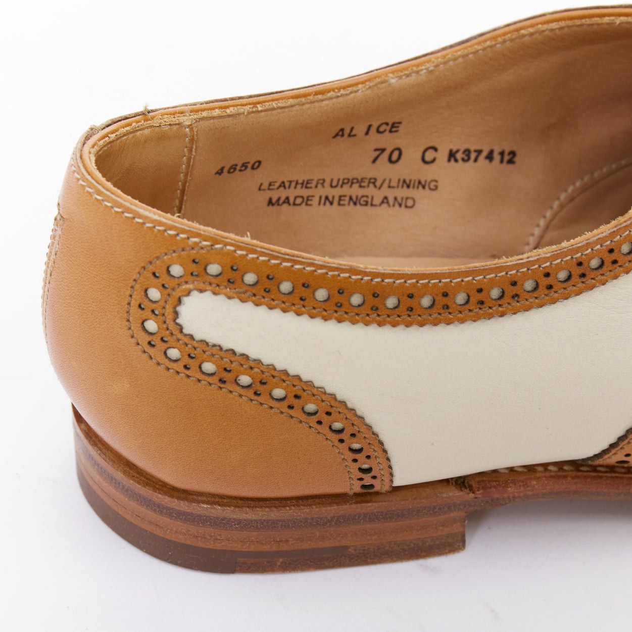 Crockett & Jones CROCKETT AND JONES Alice brown nude leather wingtip brogue oxford UK7 EU40 Size US 10 / IT 40 - 8 Thumbnail