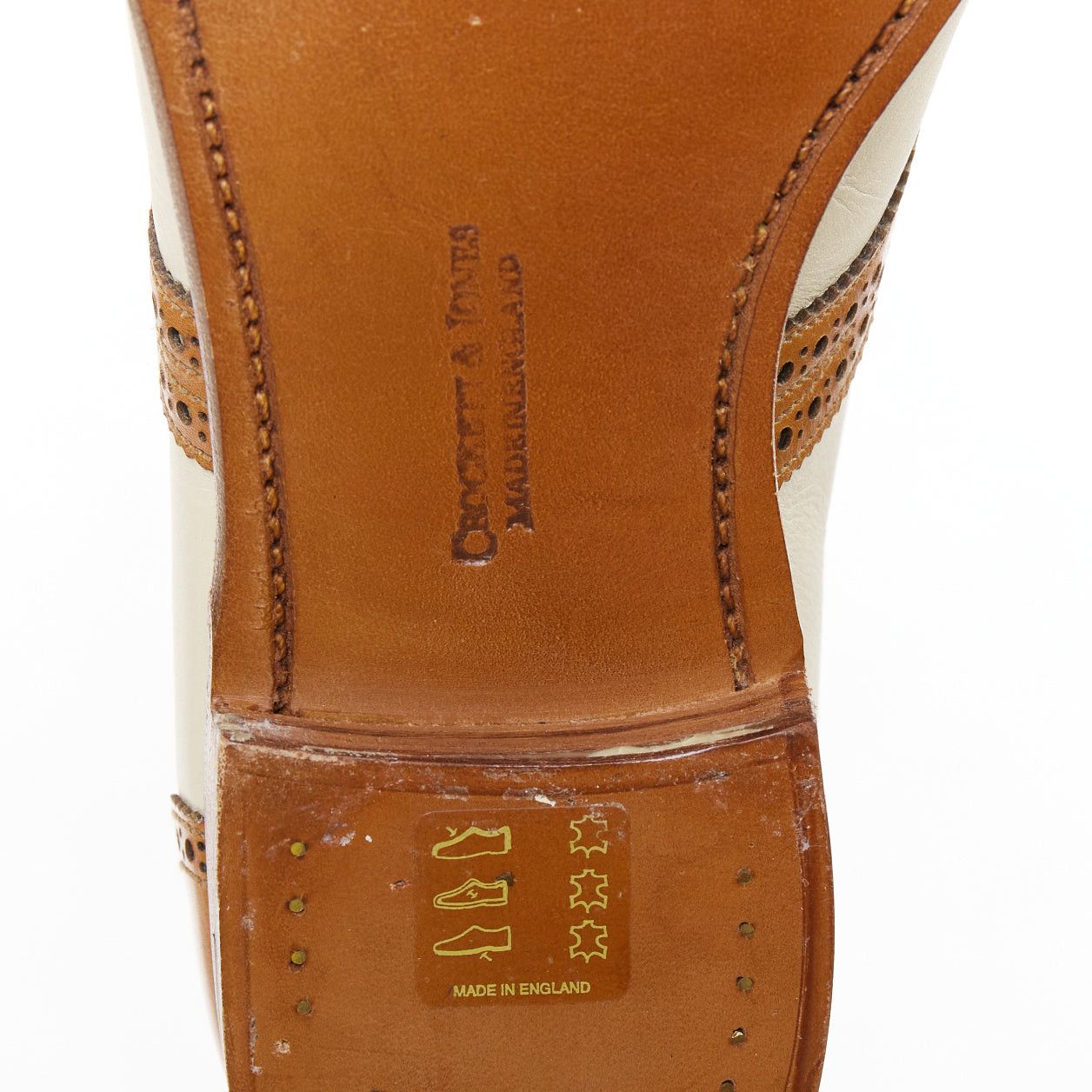 Crockett & Jones CROCKETT AND JONES Alice brown nude leather wingtip brogue oxford UK7 EU40 Size US 10 / IT 40 - 10 Thumbnail
