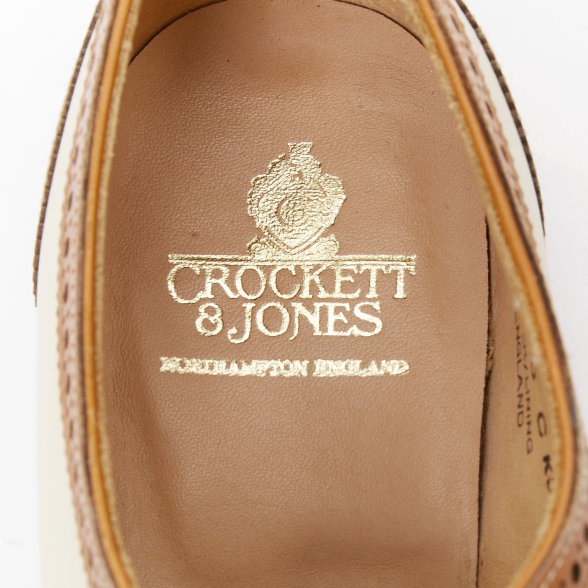 Crockett & Jones CROCKETT AND JONES Alice brown nude leather wingtip brogue oxford UK7 EU40 Size US 10 / IT 40 - 9 Thumbnail