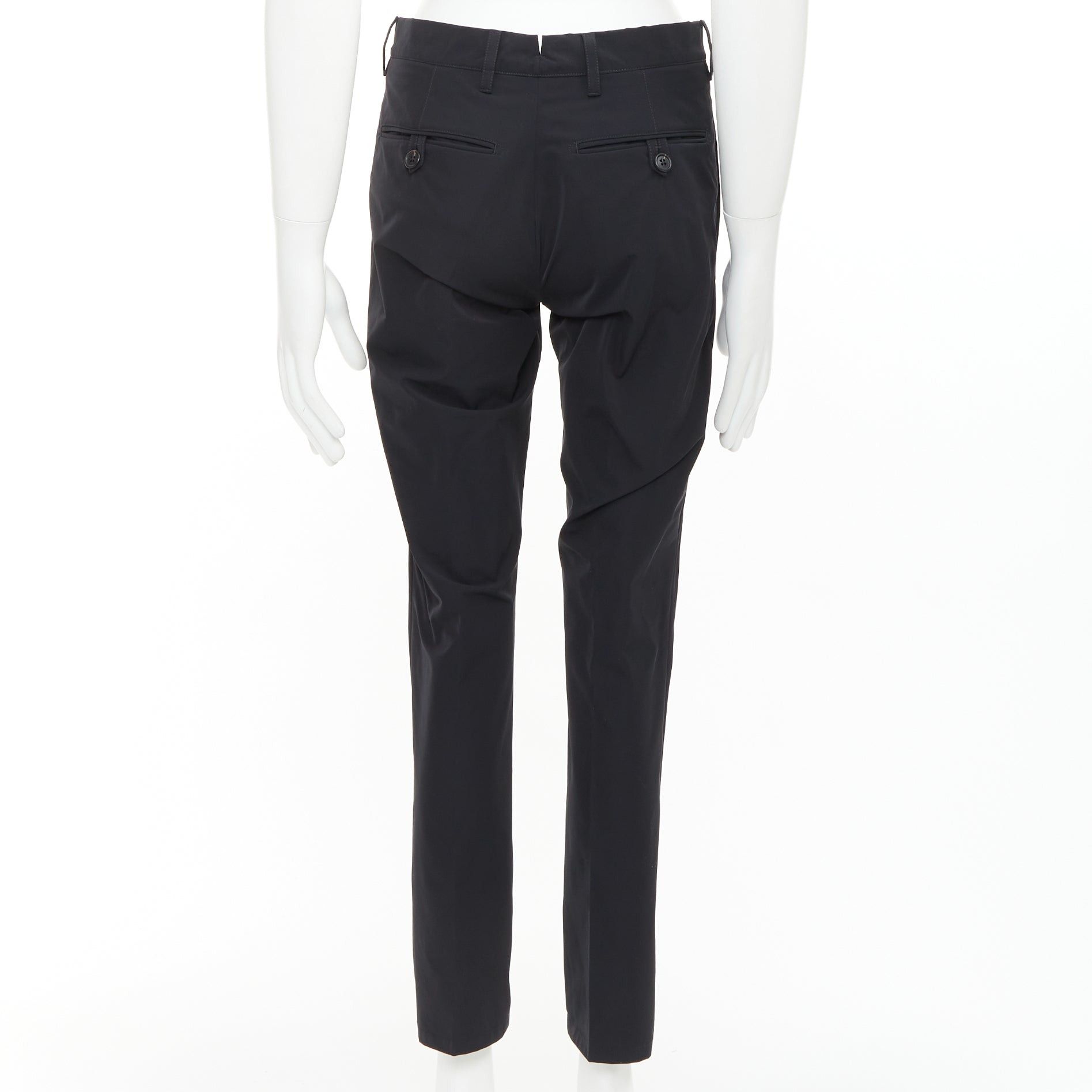 Prada PRADA 2019 black shiny nylon mid waisted tapered dress cropped pants IT44 XS Size US 26 / EU 42 - 5 Thumbnail