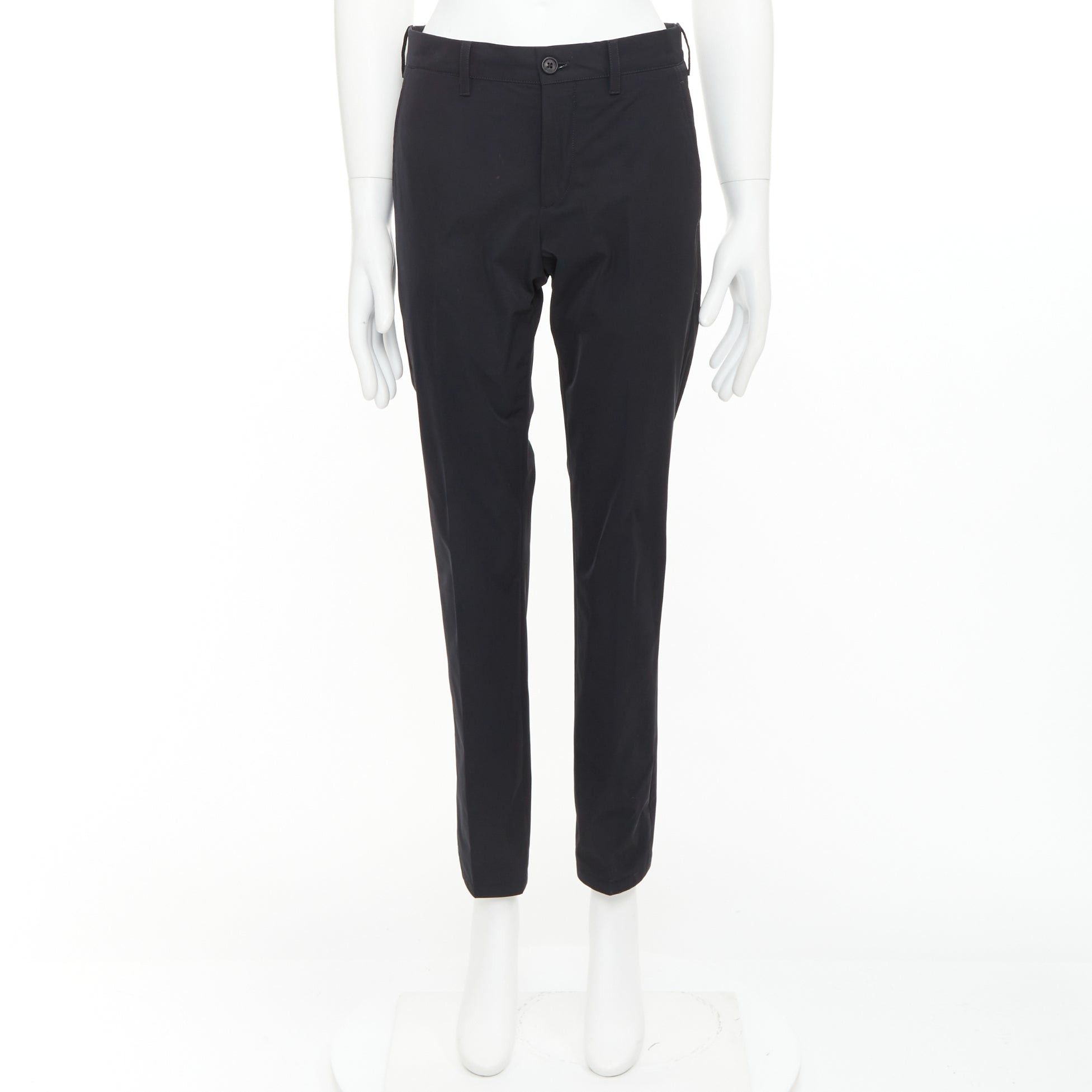 Prada PRADA 2019 black shiny nylon mid waisted tapered dress cropped pants IT44 XS Size US 26 / EU 42 - 9 Thumbnail